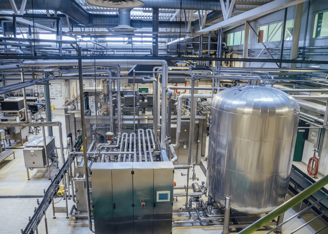 The inner workings of a beer brewing operation.